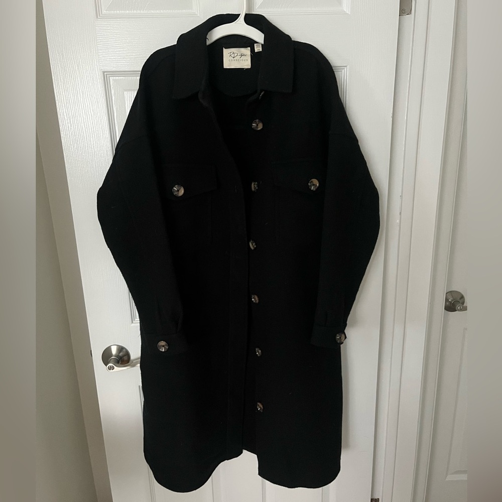 Black Oversized Longline Jacket